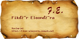 Fikár Eleonóra névjegykártya